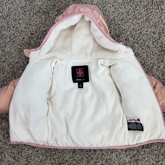 Swiss+Tech Iridescent Pink Puffer Jacket | 12M - Picture 4 of 7